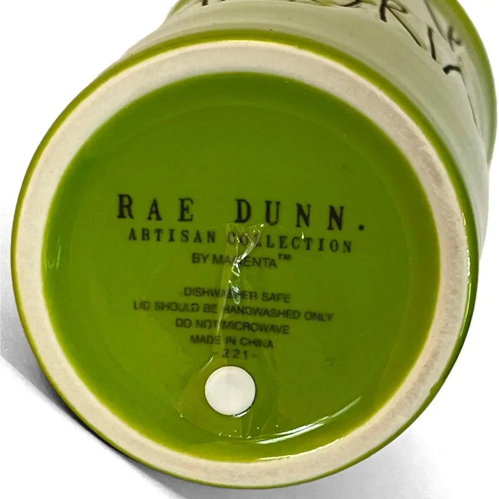 Rae Dunn by Magenta Swamp Sangria Halloween Tumbler New 12 Oz Ceramic Green Mug